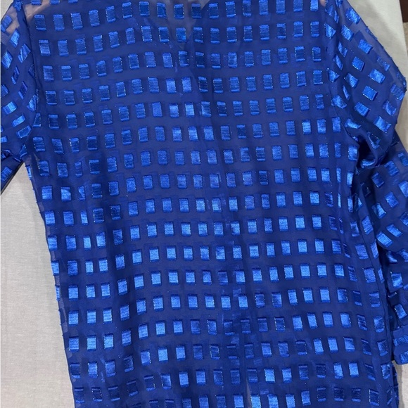 Notations Blue Geometric Button Down Shirt - Picture 4 of 4